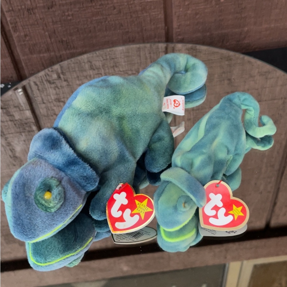 ‘97 - TY - Rainbow the Iguana & Iggy Teenie Beanie Babies